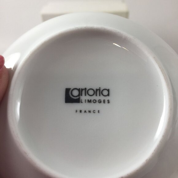 Vintage Champagne Mercier Coaster Set of 4 in Box – White Porcelain with Gold Tr - Picture 4 of 5